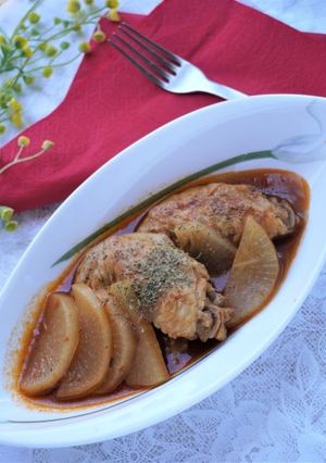 №45 手羽先と大根のケチャップ煮-レシピのメイン写真