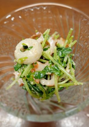 豆苗ちくわの胡麻マヨポンサラダ-レシピのメイン写真