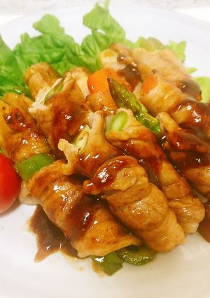 彩り野菜の肉巻き～Jソース照り焼き～-レシピのメイン写真