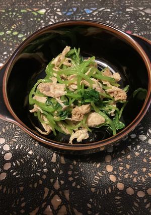 ささみと三つ葉の和物と鶏味スープ-レシピのメイン写真