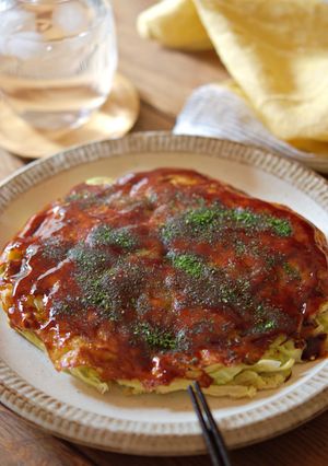 お好み焼き風キャベツのチーズ焼き-レシピのメイン写真
