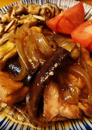鶏モモとナスのレンチン照り煮-レシピのメイン写真