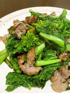菜の花と豚肉のオイスターソース炒め-レシピのメイン写真