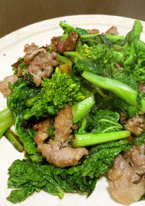 菜の花と豚肉のオイスターソース炒め-レシピのメイン写真