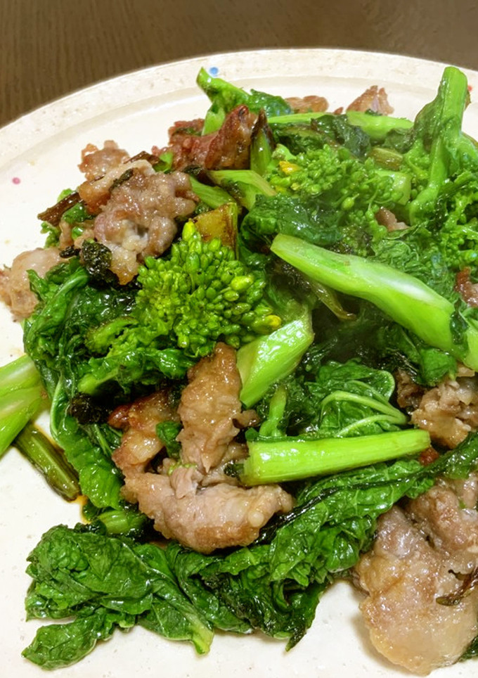 菜の花と豚肉のオイスターソース炒め-レシピのメイン写真