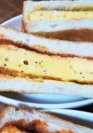 卵は4個！卵焼きサンドイッチ！-レシピのメイン写真