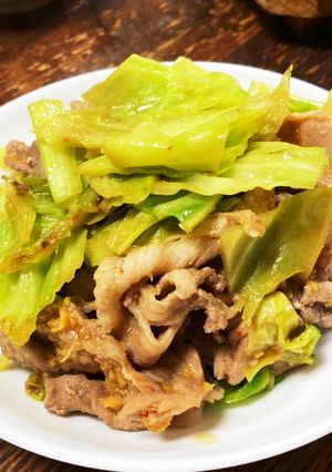 豚こま肉でホイコーロー風炒め-レシピのメイン写真