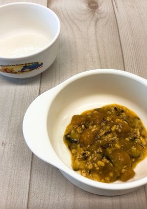 かぼちゃのそぼろあんかけ9~11か月-レシピのメイン写真