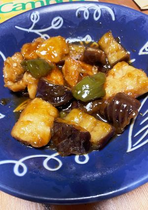 鶏肉と茄子とピーマン甘ポン酢炒め-レシピのメイン写真