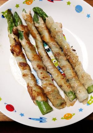 業務スーパーの冷凍アスパラで肉巻き-レシピのメイン写真
