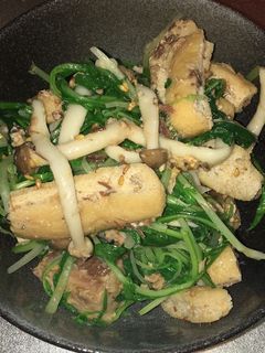 鯖缶と水菜としめじのおろしポン酢サラダ-レシピのメイン写真
