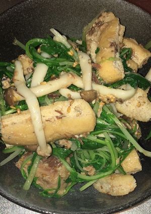 鯖缶と水菜としめじのおろしポン酢サラダ-レシピのメイン写真