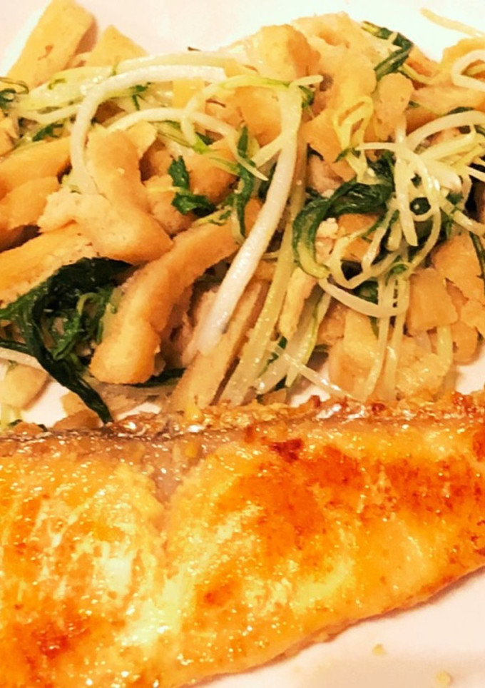 水菜消費！油揚げと水菜の炒め物-レシピのメイン写真