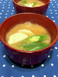 里芋とオクラのお味噌汁-レシピのメイン写真