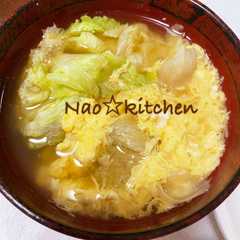 รูปของ レタスのかき卵お味噌汁