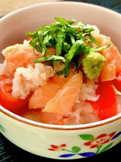 スモークサーモン・トマト紫蘇のおろし和え-レシピのメイン写真