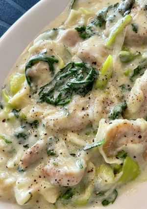 ねぎと春菊の鶏クリーム煮-レシピのメイン写真