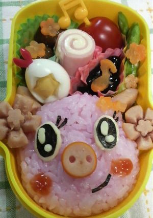 ピンクのブタちゃん弁当♪キャラ弁-レシピのメイン写真