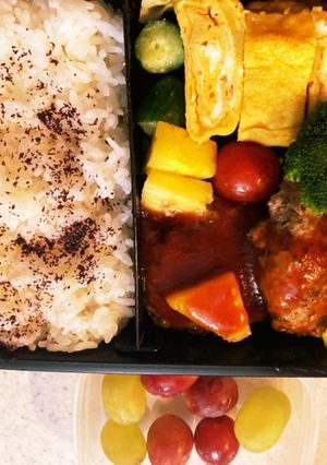 パイナップルとミートボード高校生男子弁当-レシピのメイン写真