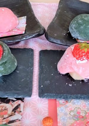 よもぎと苺の♪　お雛祭り大福　♪-レシピのメイン写真