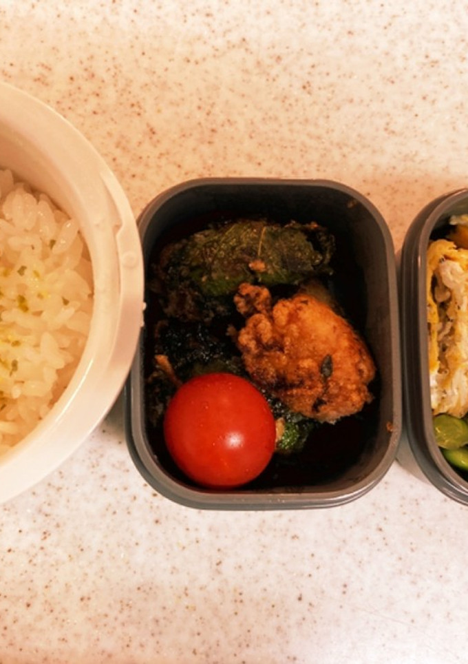青じそ巻き唐揚げ高校生男子弁当-レシピのメイン写真