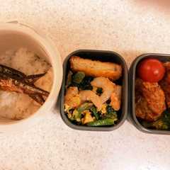 รูปของ 小魚の甘露煮高校生男子弁当