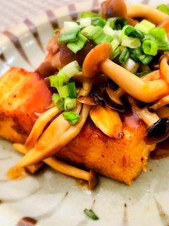 厚揚げバター焼き♡きのこソース-レシピのメイン写真