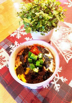 ヘルシー♡オートミールご飯でネバネバ丼-レシピのメイン写真