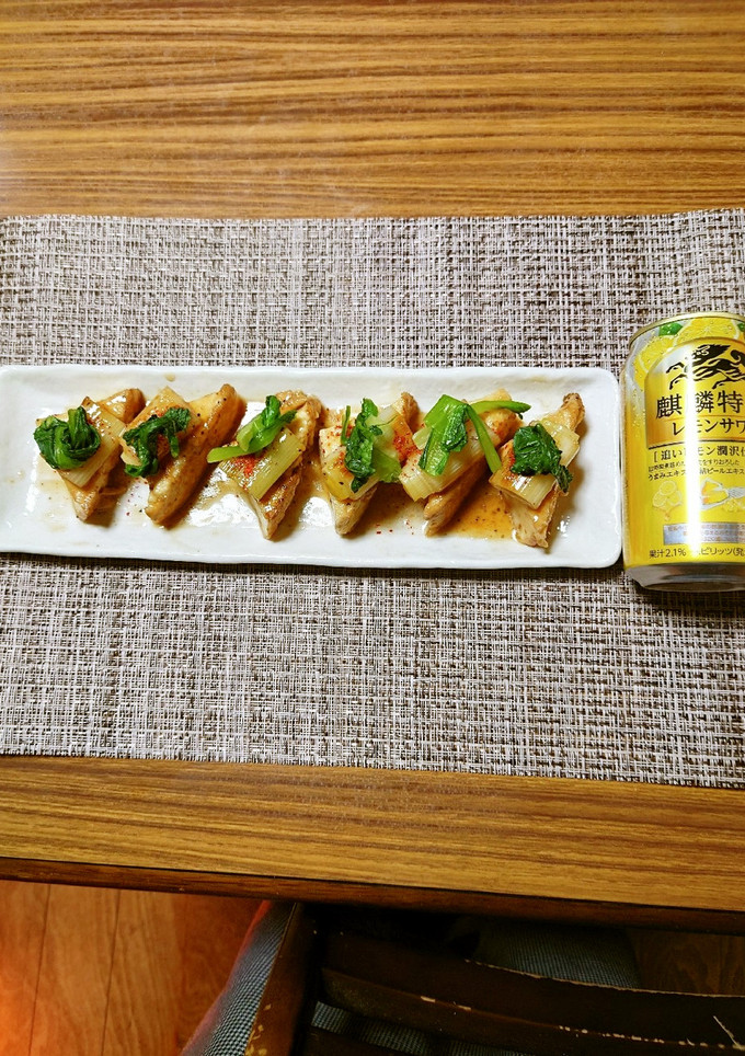 ヨウサマの減塩厚揚げの焼き鳥風おつまみ-レシピのメイン写真