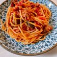 トマト缶で作るごろごろミートパスタ