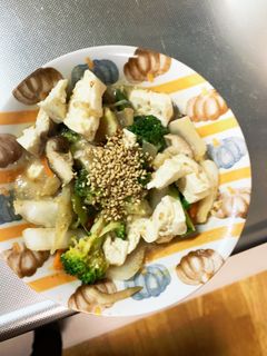 レンジ肉無豆腐梅風味照り焼き野菜炒め-レシピのメイン写真