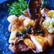 【鶏ももステーキ】ガリバタソース