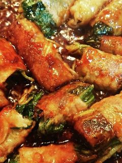 ゴボウと水菜の肉巻き-レシピのメイン写真