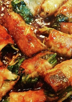 ゴボウと水菜の肉巻き-レシピのメイン写真