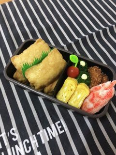 男子中学生弁当2/11いなり寿司弁当-レシピのメイン写真