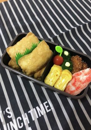 男子中学生弁当2／11いなり寿司弁当-レシピのメイン写真