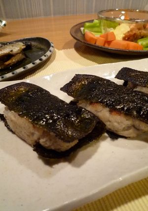 もちもち蓮根の、ツナ入り磯辺焼き-レシピのメイン写真