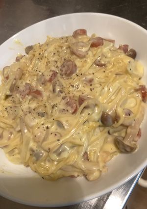 濃厚♥ワンパンコーンクリームパスタ-レシピのメイン写真