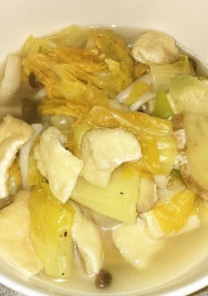 油揚げとネギと白菜の生姜スープ-レシピのメイン写真