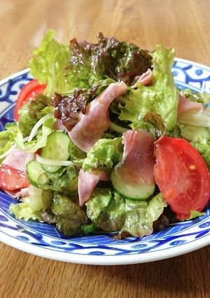 ハムと生野菜のサラダ-レシピのメイン写真