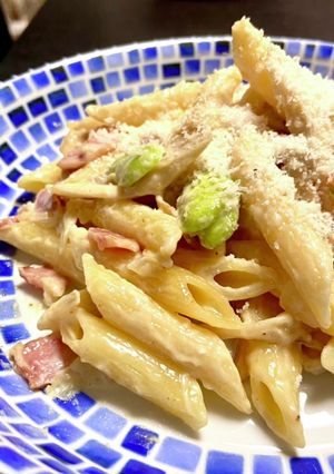 そら豆と舞茸のペンネ〜　パルミジャーノ-レシピのメイン写真
