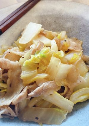 ガリバター味の豚バラ白菜-レシピのメイン写真