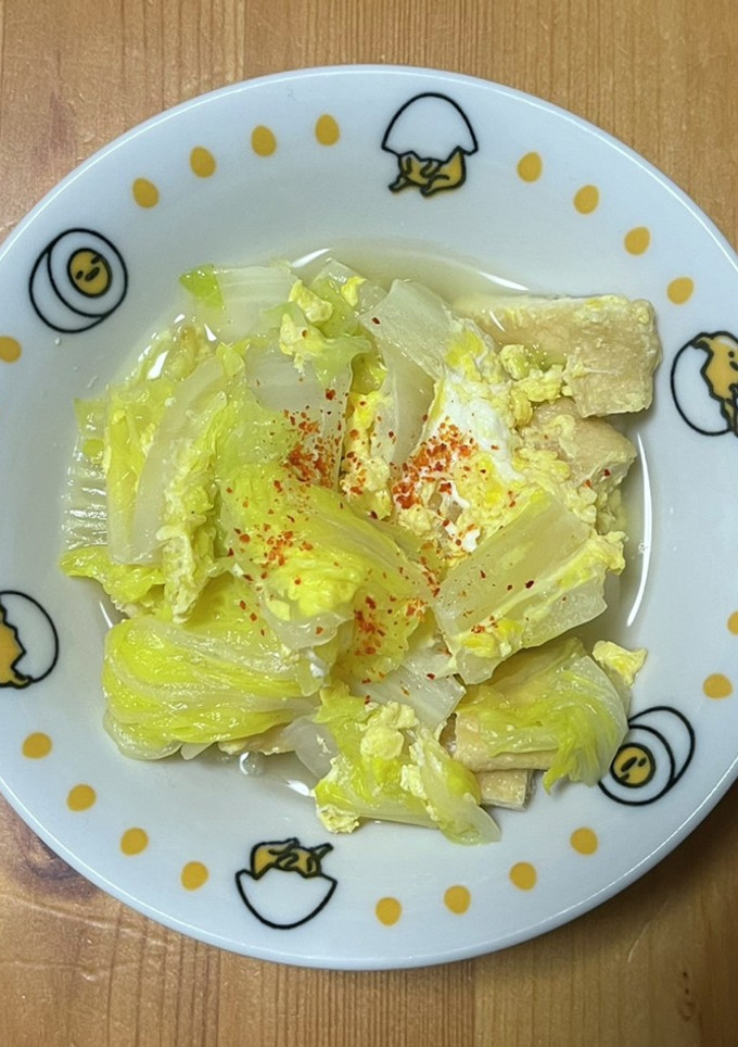 白菜と油揚げの卵とじ-レシピのメイン写真