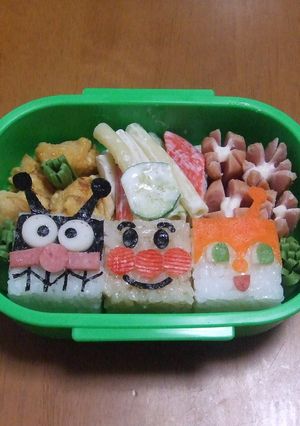 キャラ弁　キューブ　アンパンマントリオ-レシピのメイン写真
