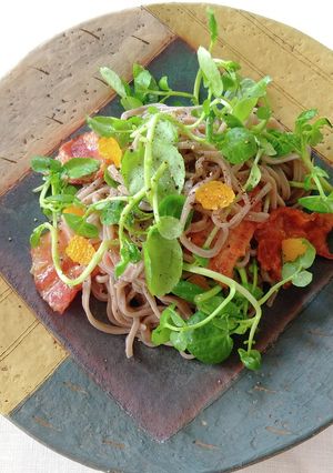 クレソンとベーコンの和え蕎麦-レシピのメイン写真