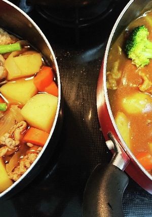 【楽々】肉じゃが＆カレーを同時に作る！-レシピのメイン写真