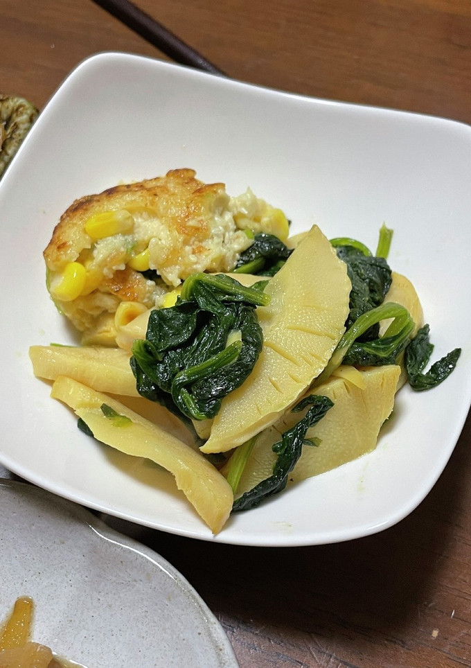 たけのことほうれん草の中華炒め-レシピのメイン写真