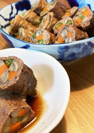 根菜☆牛肉とごぼうと人参と。八幡巻-レシピのメイン写真
