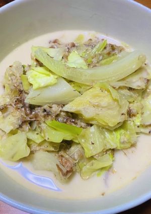 【簡単】キャベツと鰹節の豆乳スープ-レシピのメイン写真
