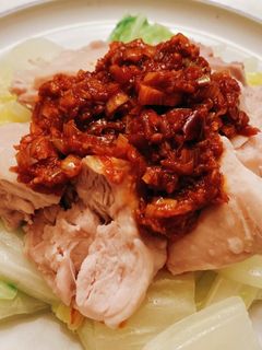 茹で鶏と白菜の塩炒め*自家製ラー油ダレで-レシピのメイン写真